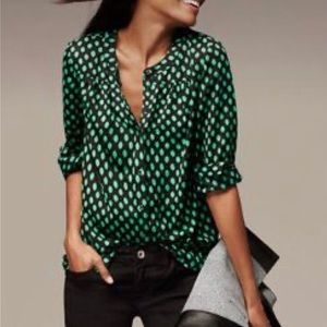 Banana Republic ❤️ Black and Green Polka Dots